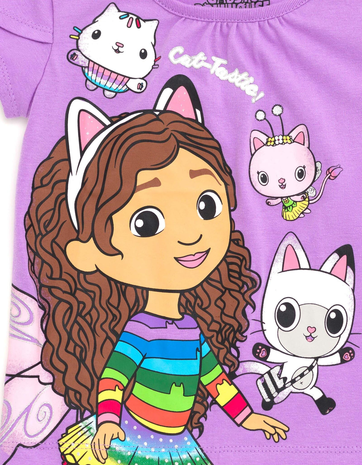 DreamWorks Gabby’s Dollhouse soft fabric closeup emphasizes gentle touch for kids.
