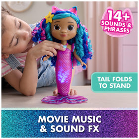 Gabby’s Mermaid Gabby stands upright with foldable tail for versatile play