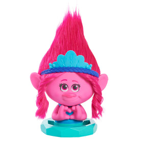 DreamWorks Trolls Poppy styling head with barrettes for colorful hair looks.