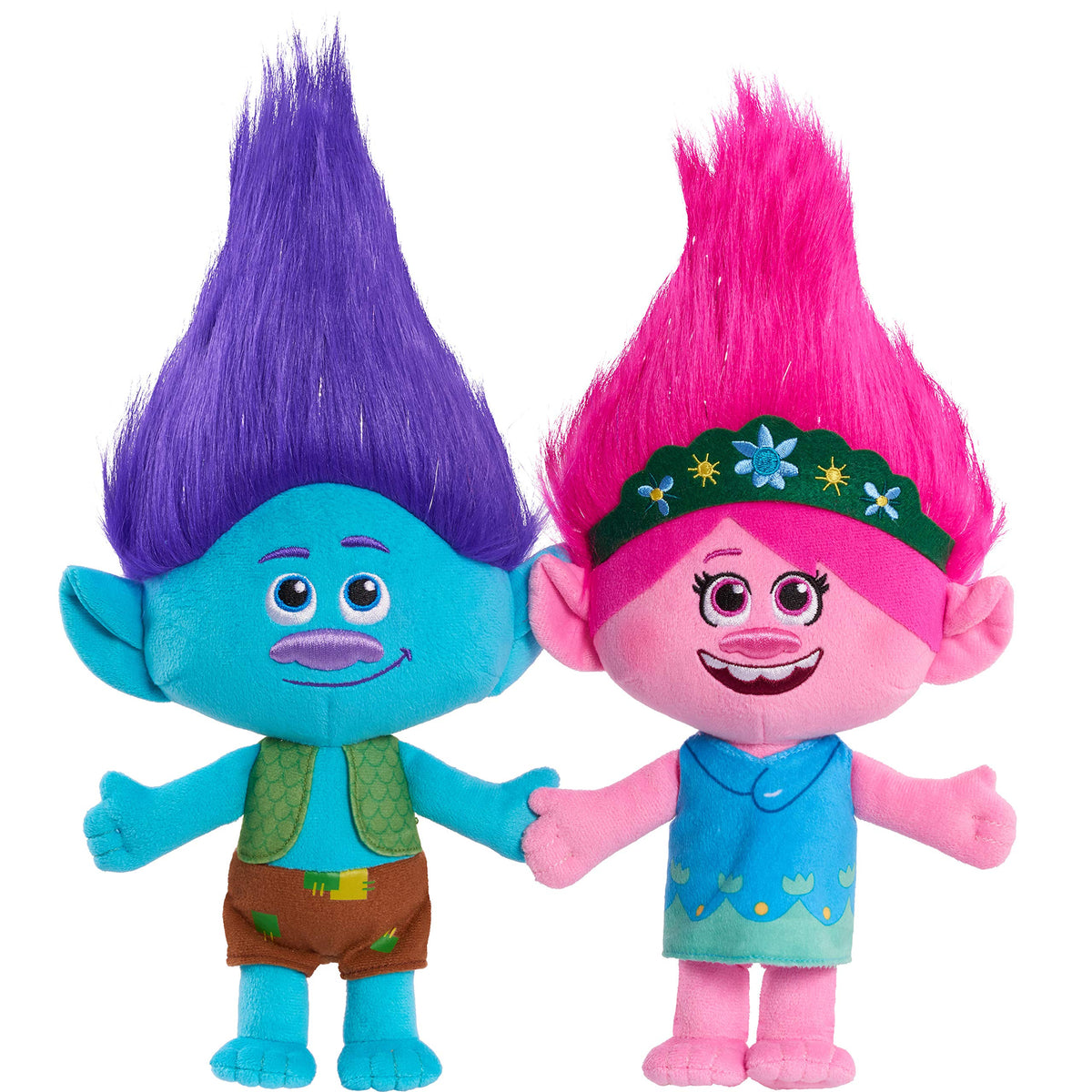 DreamWorks Trolls Poppy and Branch 13-inch plush duo for imaginative play and cuddles.