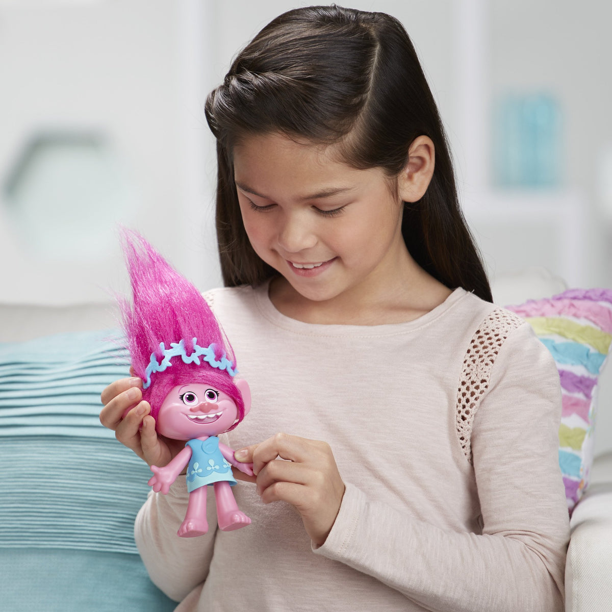 DreamWorks Trolls Poppy features soft plush hair for tactile play