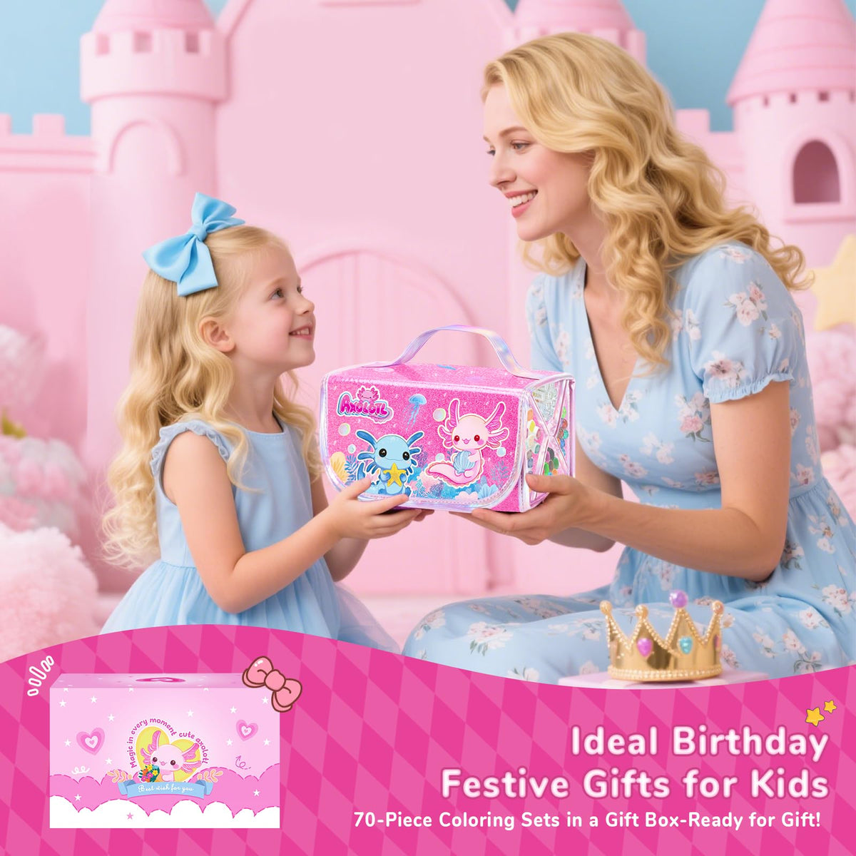 DreamCandy axolotl gift-wrap box presents a polished package