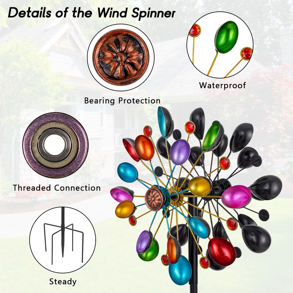Dreamysoul wind spinner 4 layers-kinetic creates layered movement from every angle.