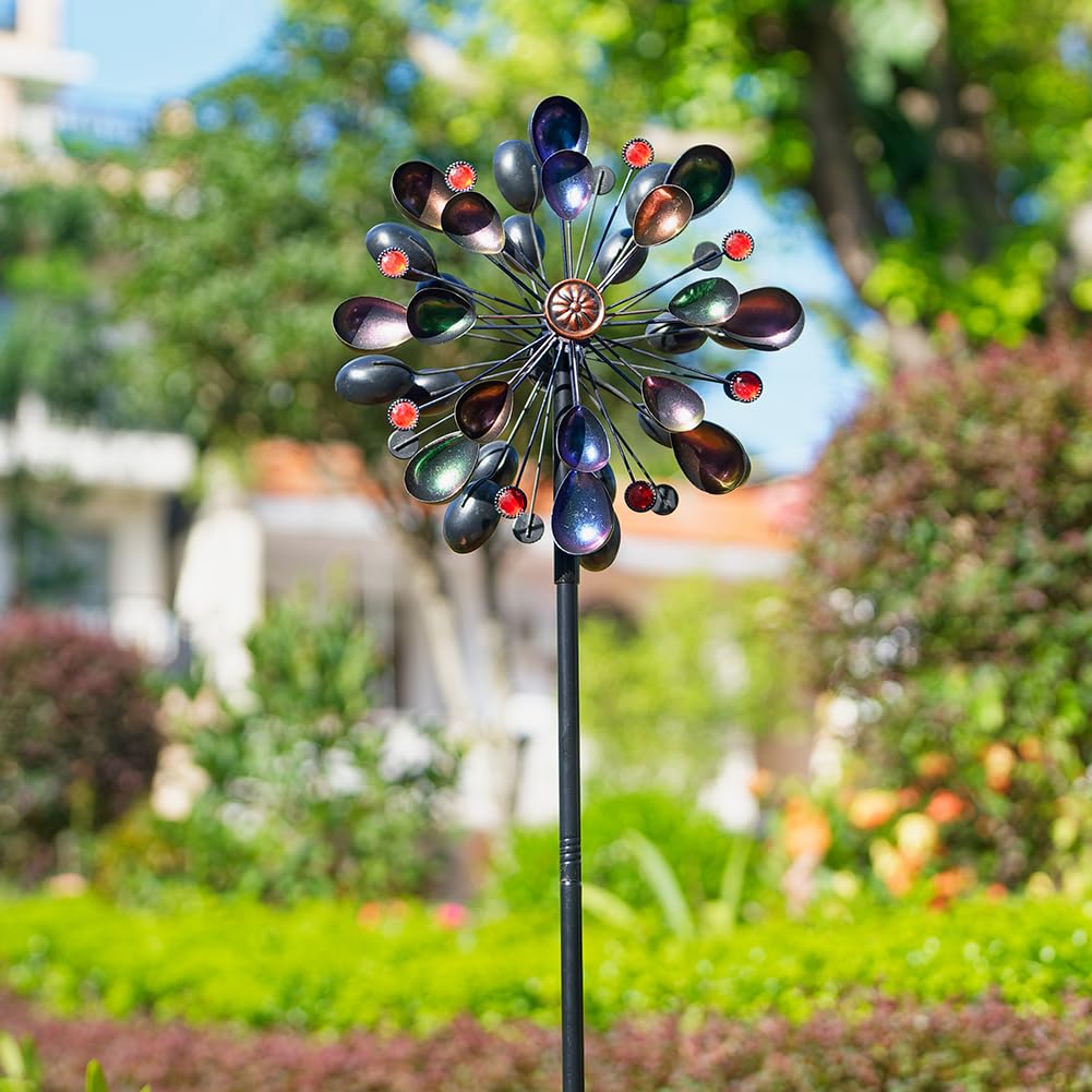 Dreamysoul wind spinner anti-rust metal withstands outdoor weather across seasons.