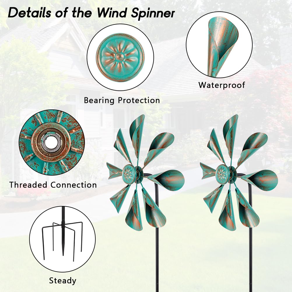 Dreamysoul 10-inch bronze wind spinner adds movement to garden spaces.