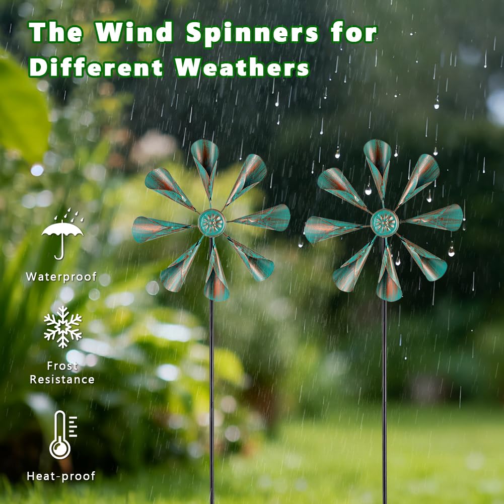 Dreamysoul kinetic wind spinner bronze ornament for yard or balcony.