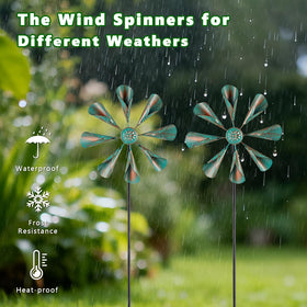 Dreamysoul kinetic wind spinner bronze ornament for yard or balcony.