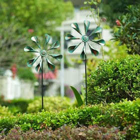 Dreamysoul wind spinner bronze yard art in motion for curbside charm.