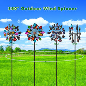 Dreamysoul wind spinner front-back color design adds vivid yard charm.
