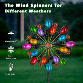 Dreamysoul wind spinner vibrant coating keeps colors bright in sun.