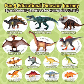 Drefirsa small dinosaurs fit toddler hands for easy grasp and stacking.