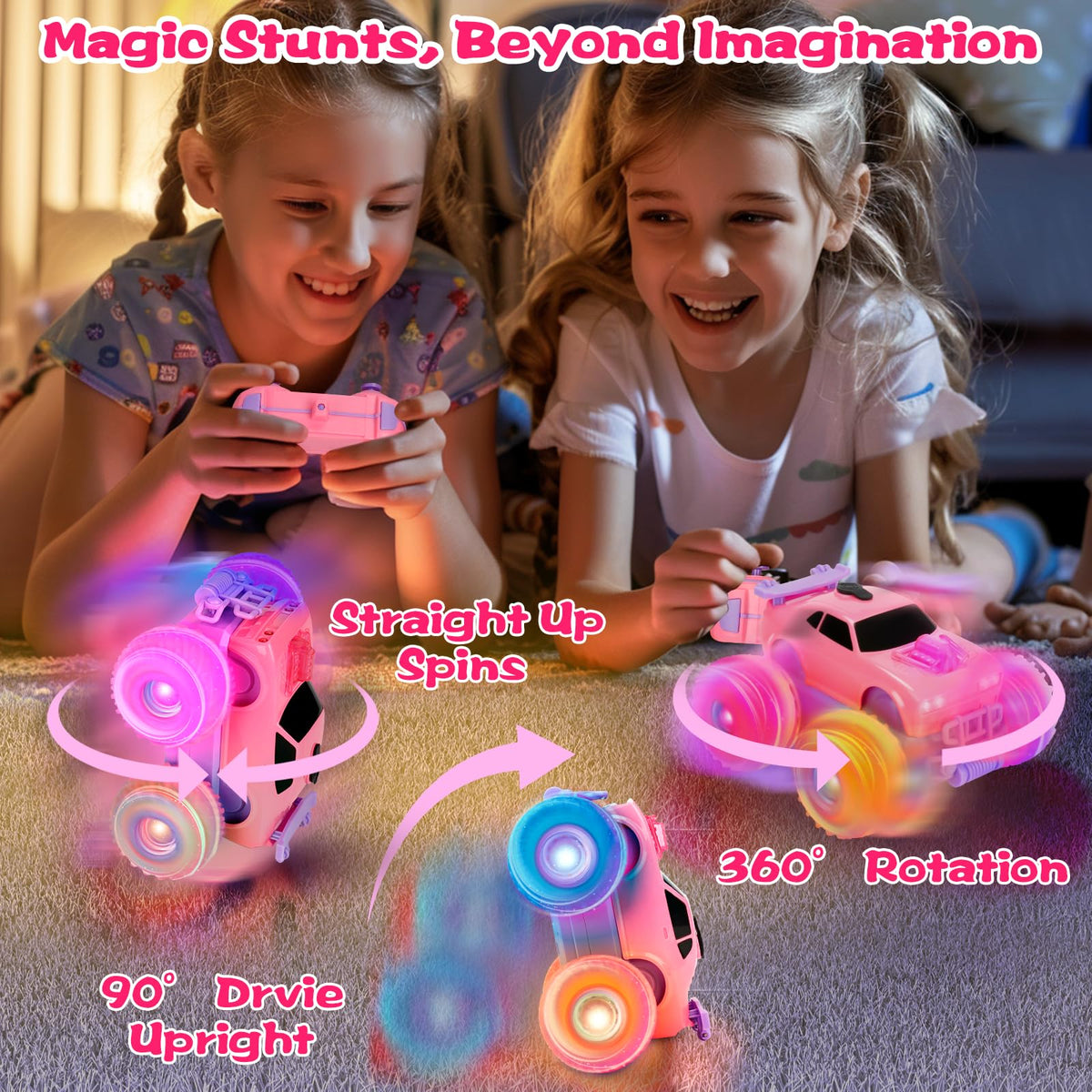 Drefirsa Princess RC car headlights illuminate play sessions with style