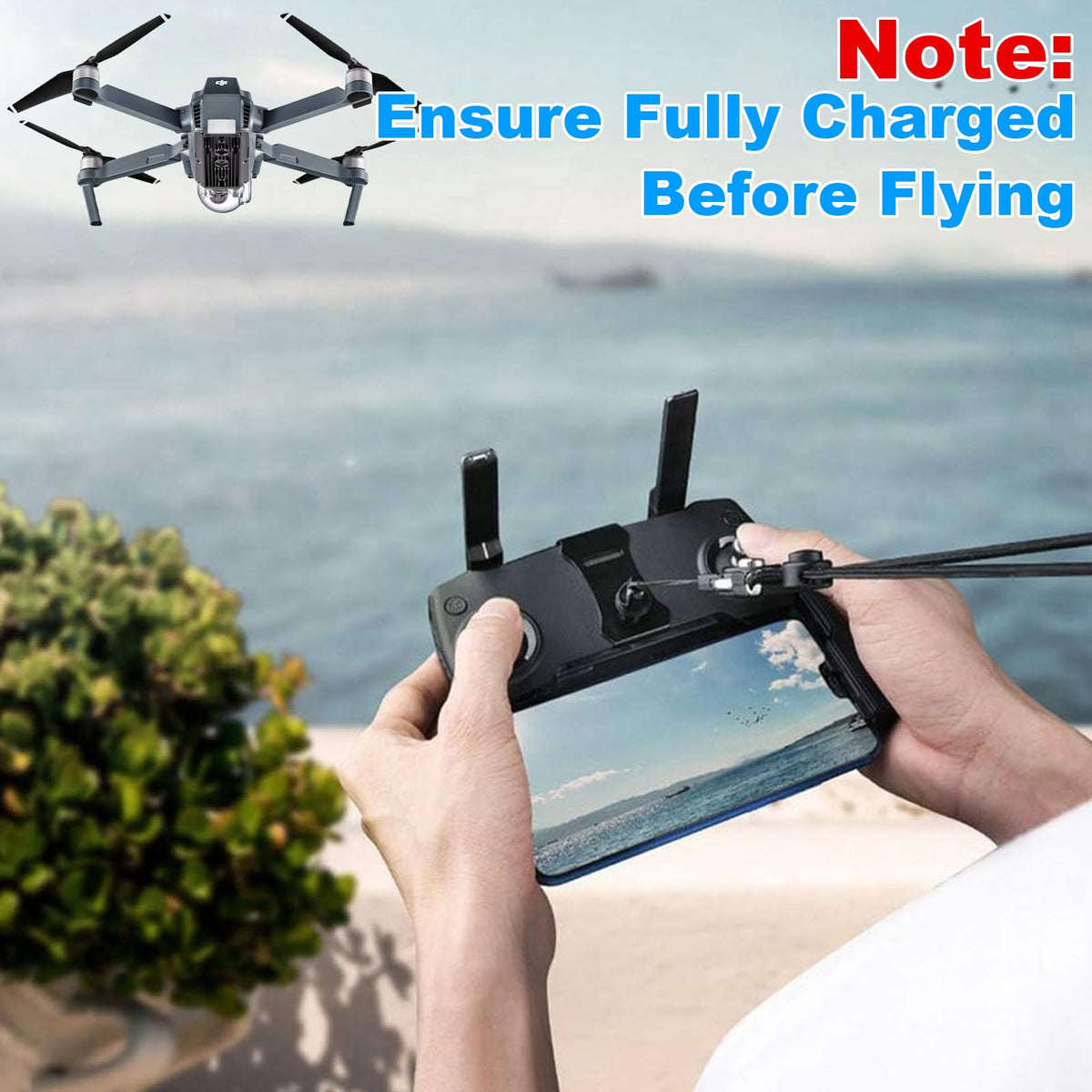 Dregin Mavic Pro battery in flight setup for extended operation.