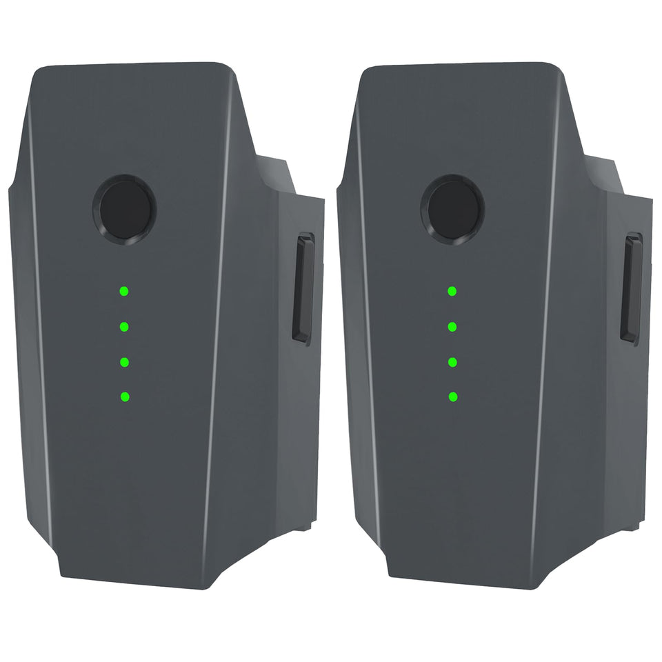 Dregin Mavic Pro battery pack front view showing compatibility label.