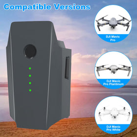 Dregin Mavic Pro battery pack side view highlighting compact design for outdoor use.