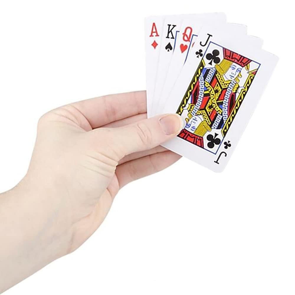 The Dreidel Company playing cards 2.25x3.5 inches for comfortable handling and quick shuffles.