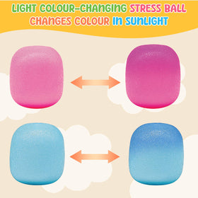 Drephere color-changing stress ball reveals vibrant hue in sunlight for focus