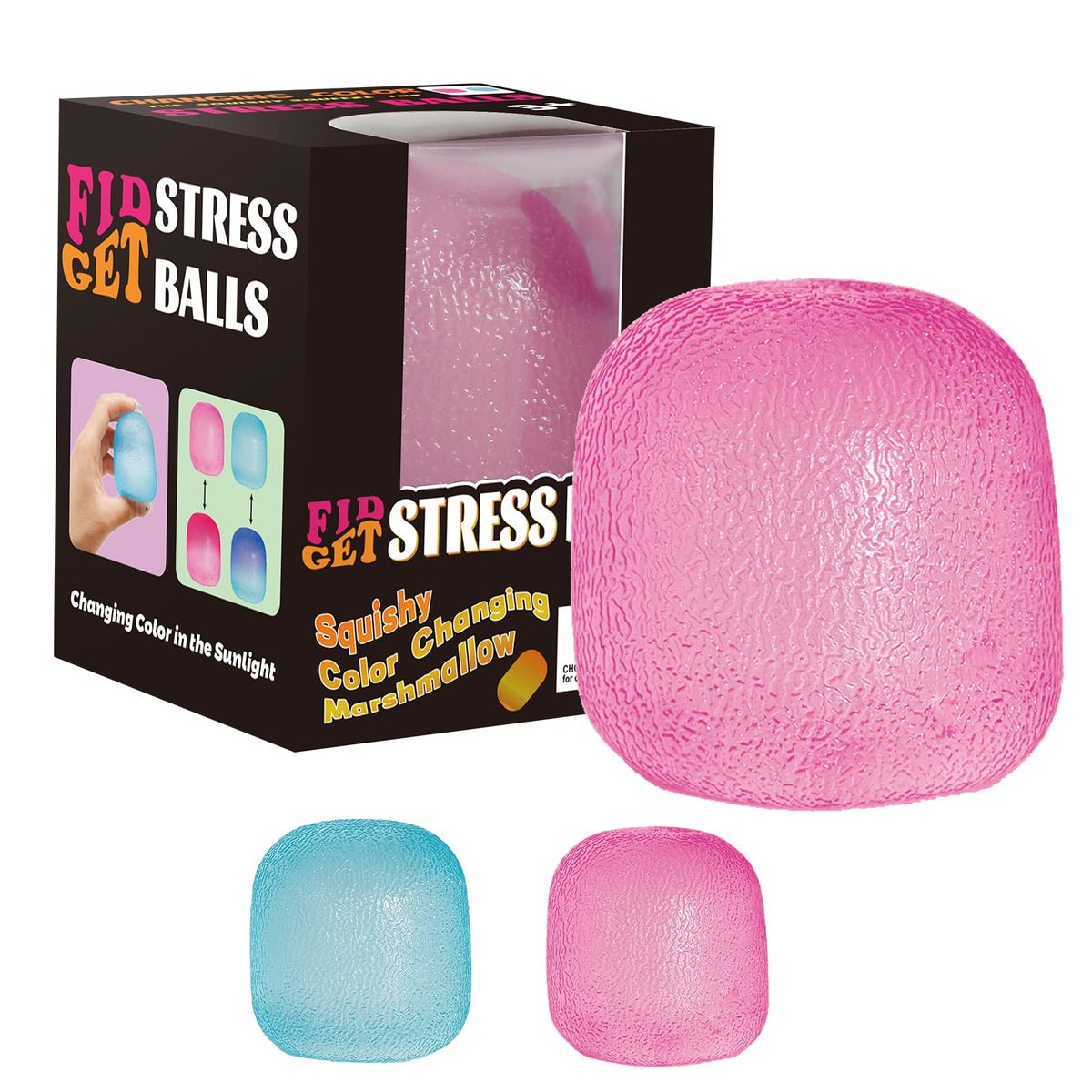 Drephere pink ice cube stress ball for portable focus and calm.