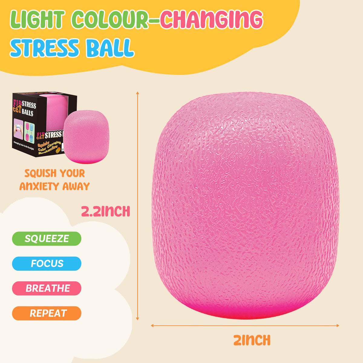 Drephere portable ice cube stress ball fits in pockets for on-the-go focus