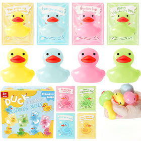 Drephere rubber duck stress balls with Valentine pack for classroom prizes and playful learning
