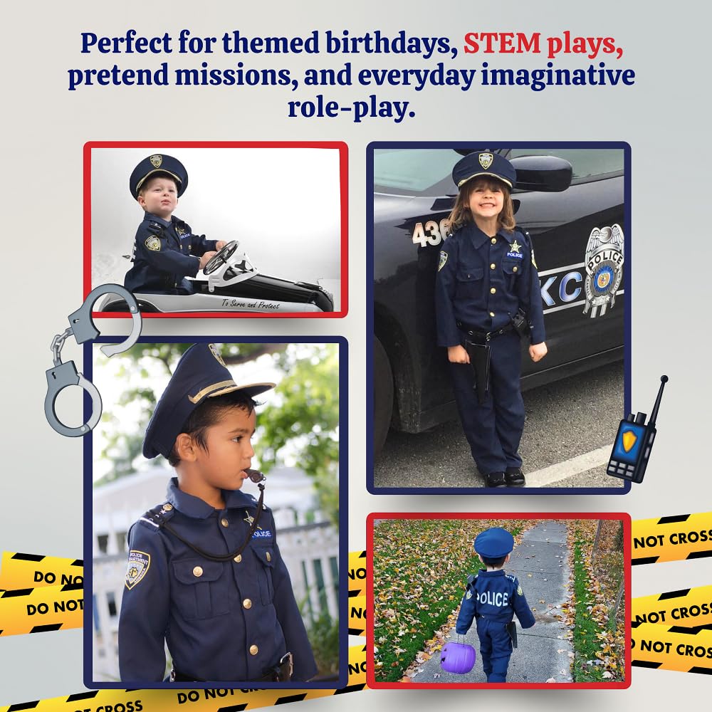 Dress Up America deluxe police gun-holster supports imaginative play with the toy pistol.