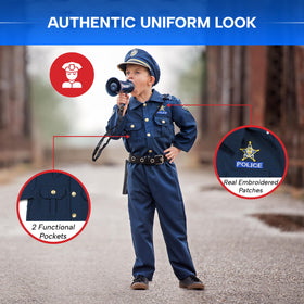 Dress Up America police costume belt, keeps accessories secure during playtime