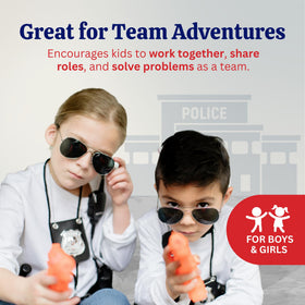Dress Up America toy handcuffs opened to promote safe dramatic play.