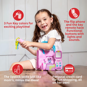 Dress Up America lipstick toy adds realistic detail for pretend beauty play.