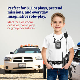 Dress Up America walkie-talkie piece inspires cooperative role play and communication.