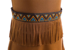 Dressy Daisy fringed waistband ties securely for flexible sizing.