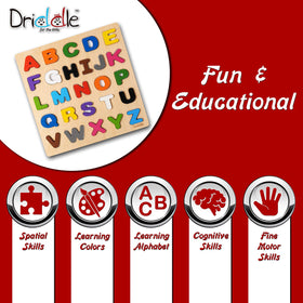 Driddle letters and numbers learning activity encourages cognitive development through play.