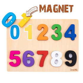 Driddle magnetic numeric puzzle board with 0-9 numbers for interactive learning.
