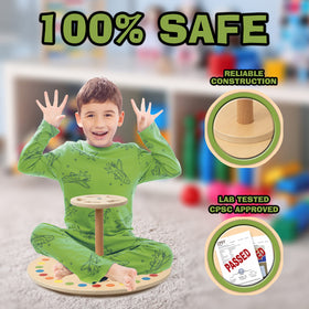 Driddle Wooden Spinner Seat bigger size accommodates bigger kids.