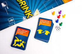 Drinkopoly cards with tasks highlighting diverse dares for social gatherings.