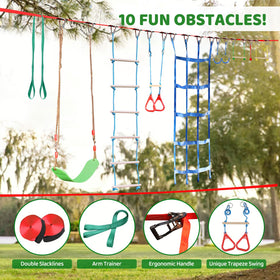 Dripex rope ladder ready for climbing and grip practice in the backyard.