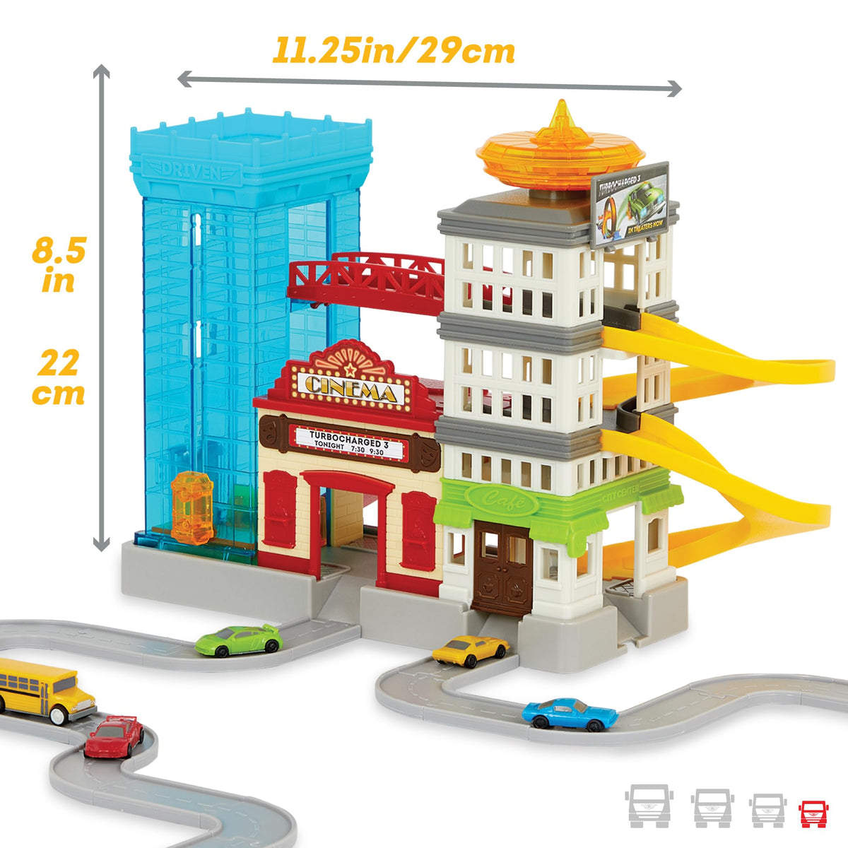 Driven by Battat exclusive yellow taxi cab adds a unique city ride.
