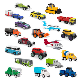 Driven by Battat Pocket Fleet camper van toy for imaginative play sessions.