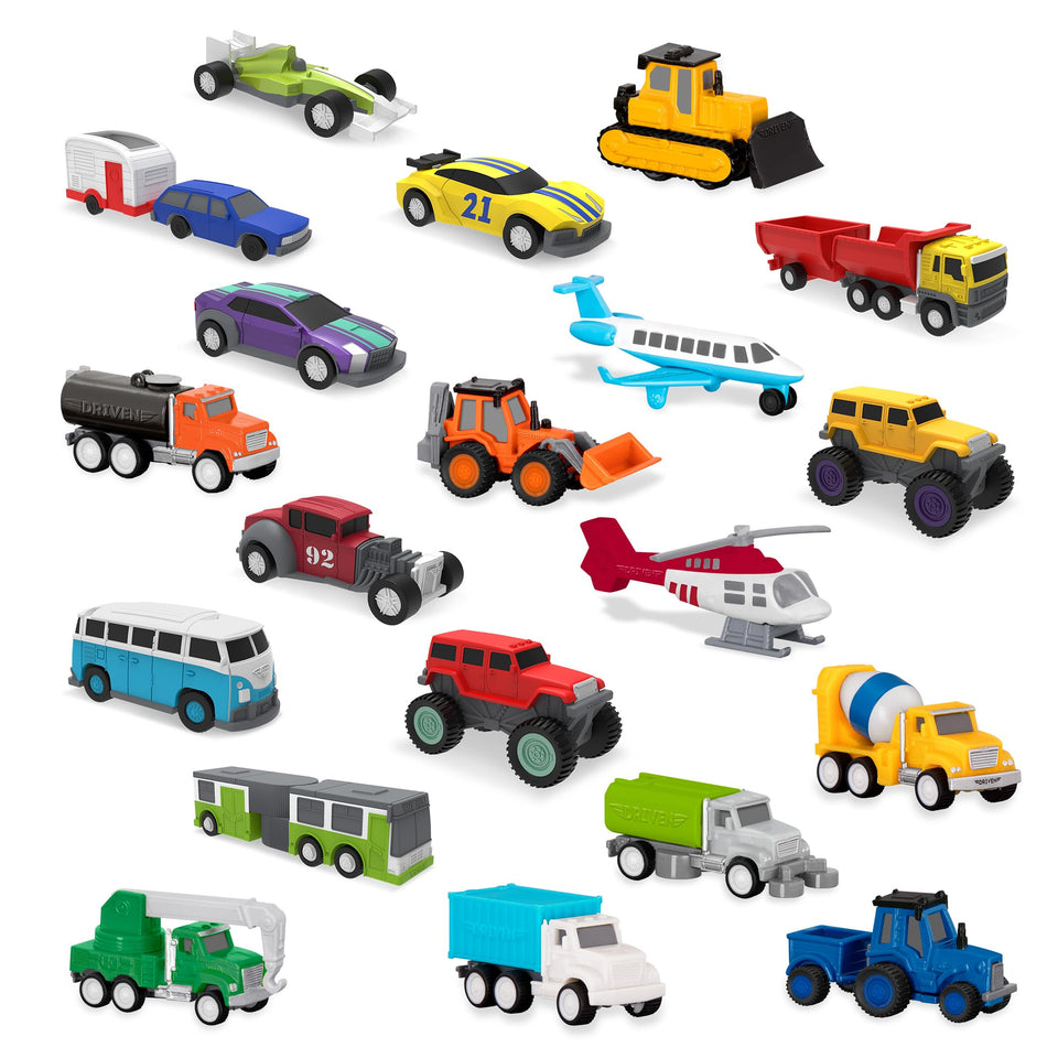 Driven by Battat Pocket Fleet camper van toy for imaginative play sessions.