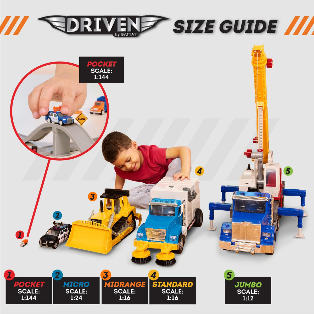 Driven by Battat Pocket Fleet monster truck toy boosts energetic pretend racing.