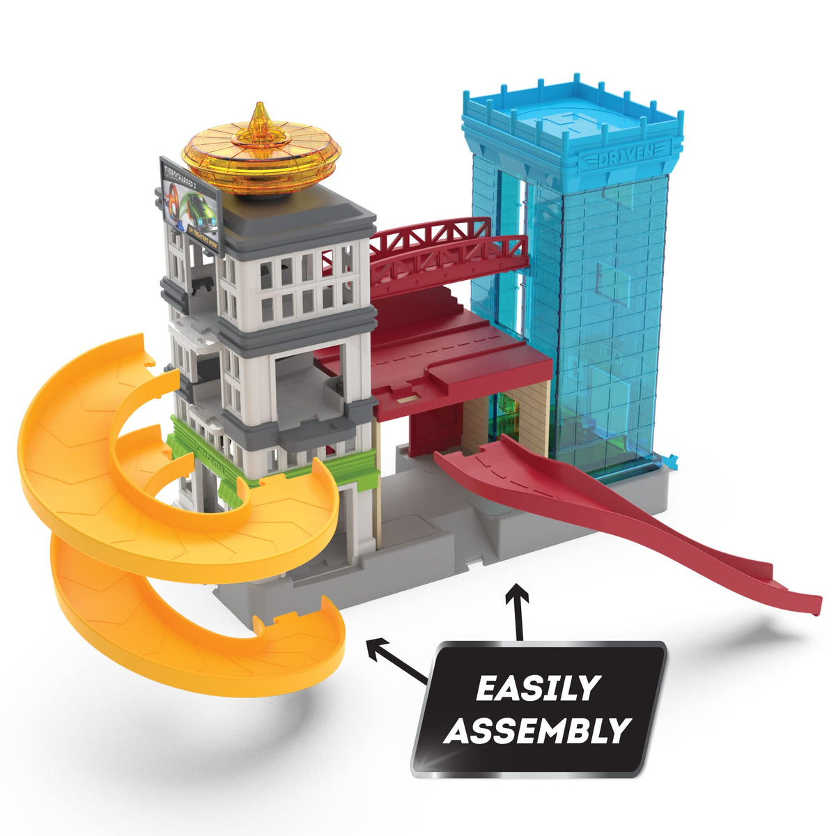 Driven by Battat pocket series vehicles complement other city sets for expansion.