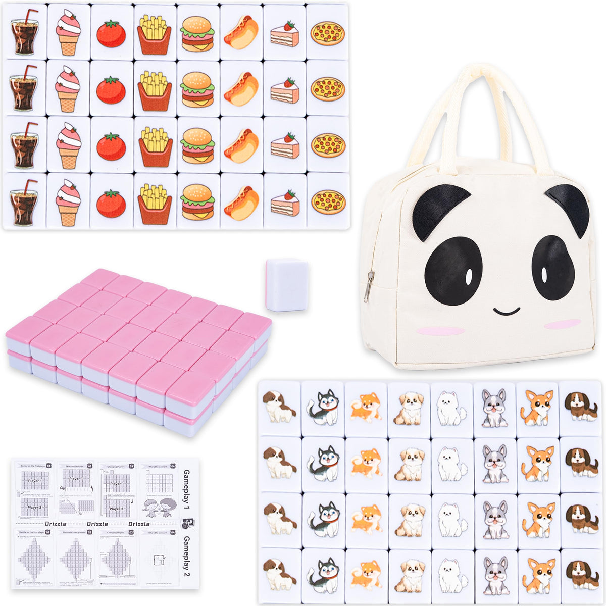 Drizzle Seaside Escape tiles collection in bright patterns for family-friendly matching fun