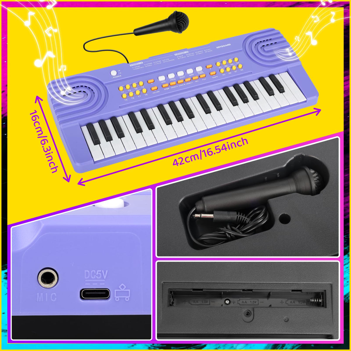 Drmukie portable piano keyboard toy ready for travel and car rides