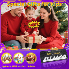 Drmukie upgraded 37-key keyboard toy on table with child for engaged play
