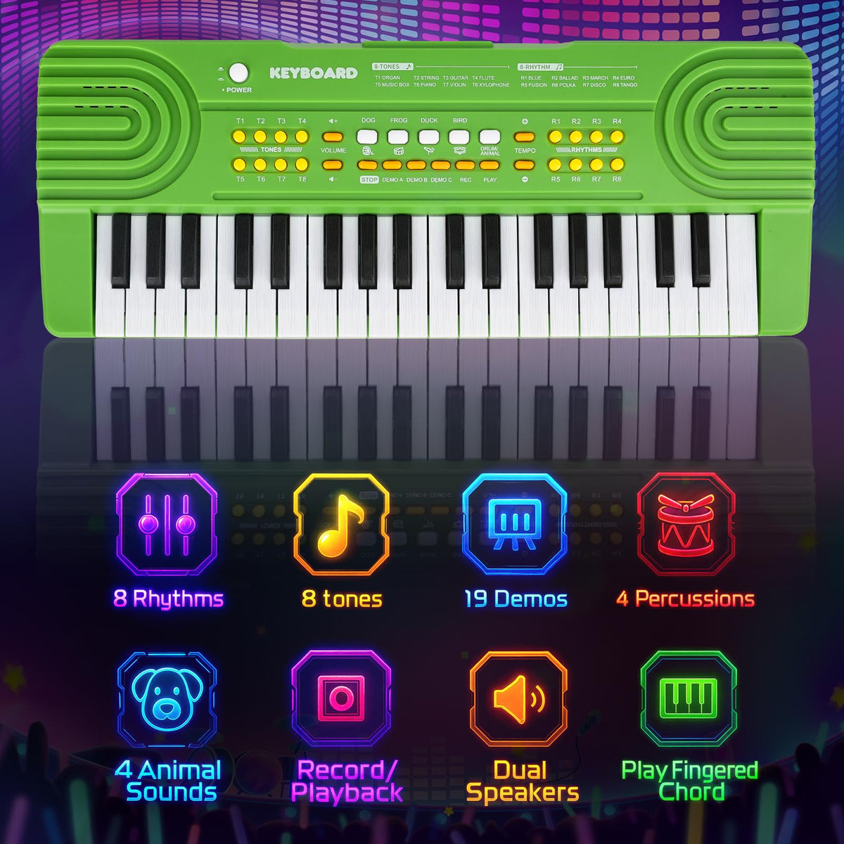 Drmukie Upgraded Piano Keyboard wood-grain keys emphasize authentic look and tactile feel