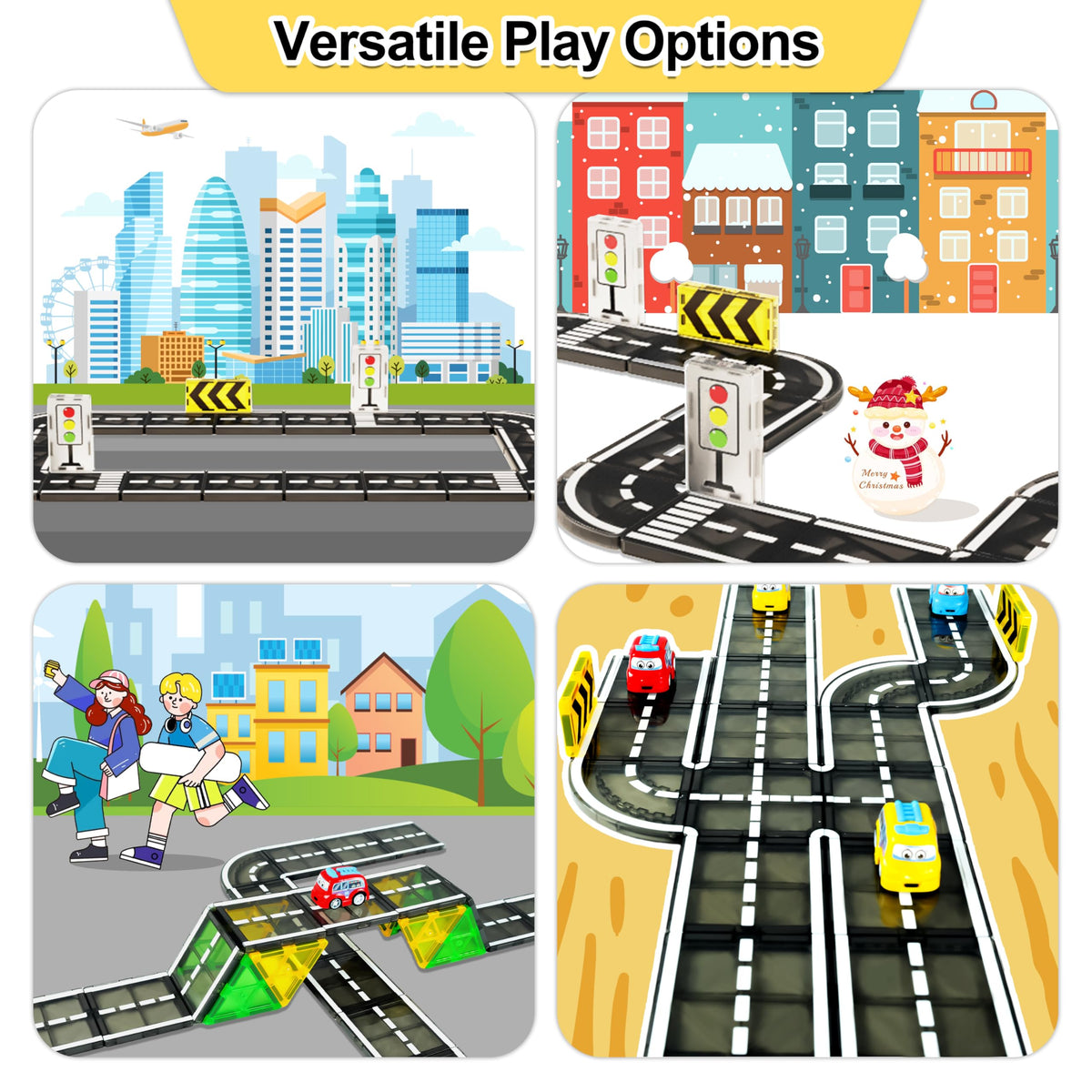 Rail expansion connector showing compatibility for train play