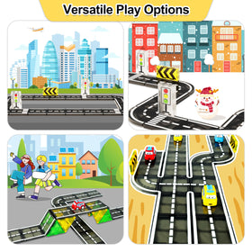 Rail expansion connector showing compatibility for train play
