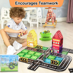 Drofex safe-edged tiles minimize sharp corners for safe exploration.