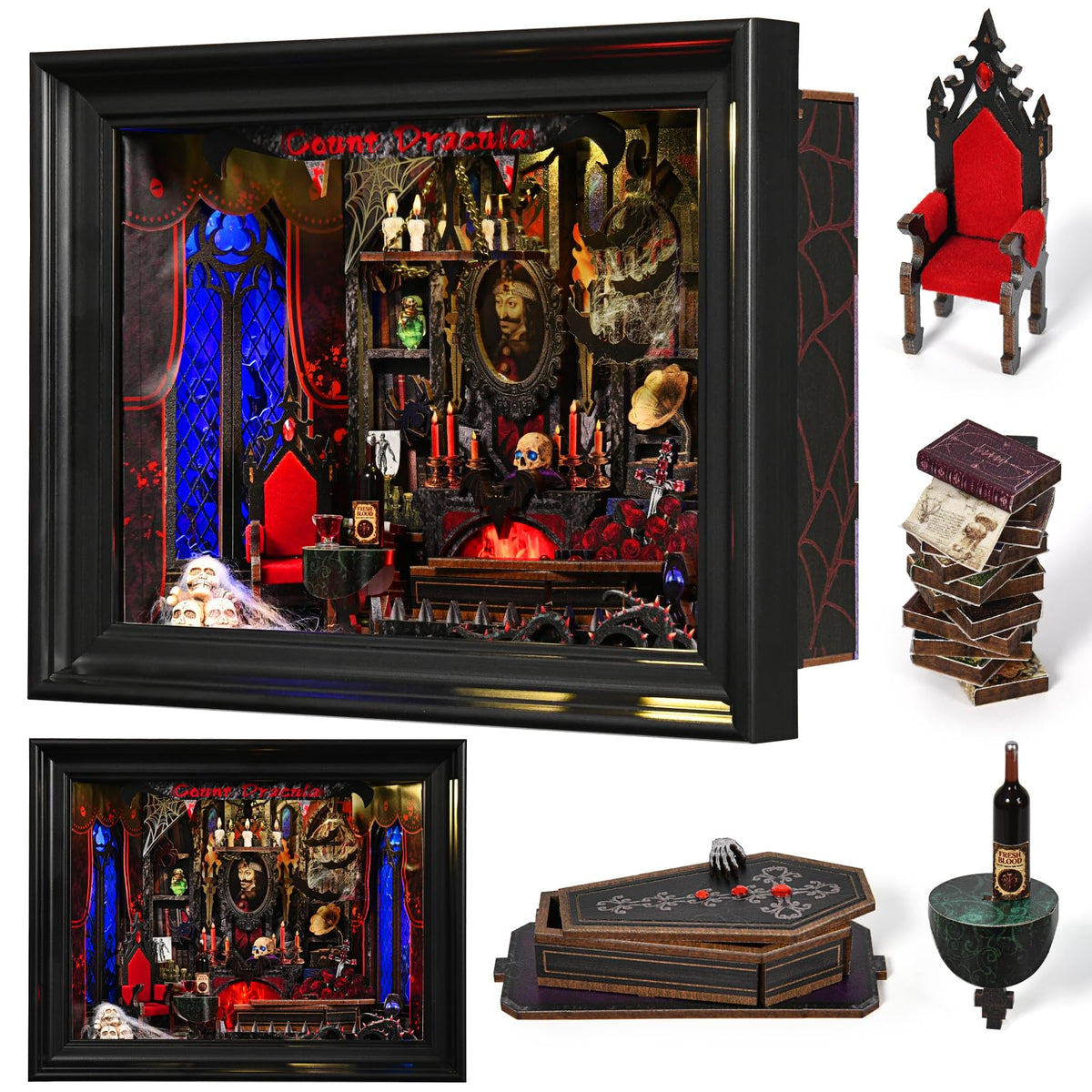 DROICC Book Nook Kit pre-painted pieces ensure quick assembly with vibrant ready-to-use results