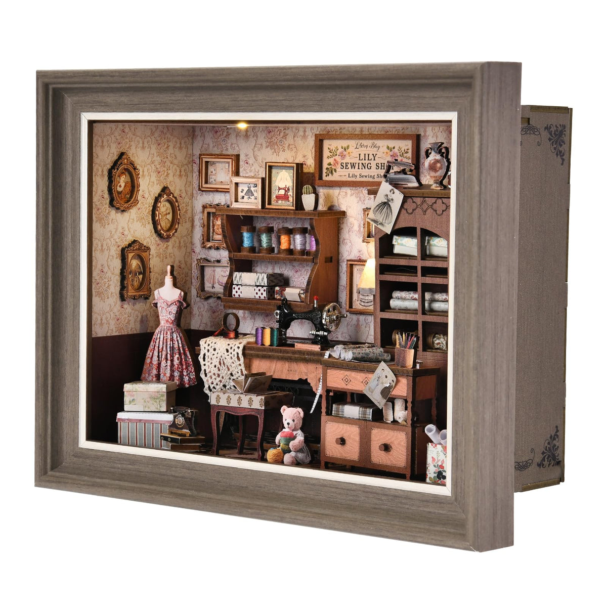DROICC Book Nook Kit sewing room view, perfect for a charming home workspace