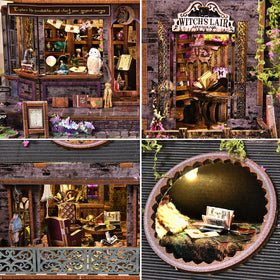 DROICC DIY miniature exterior vines and iron balconies evoke enchanted setting.